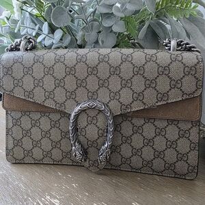 Gucci Beige Suede Dionysus Shoulder Bag